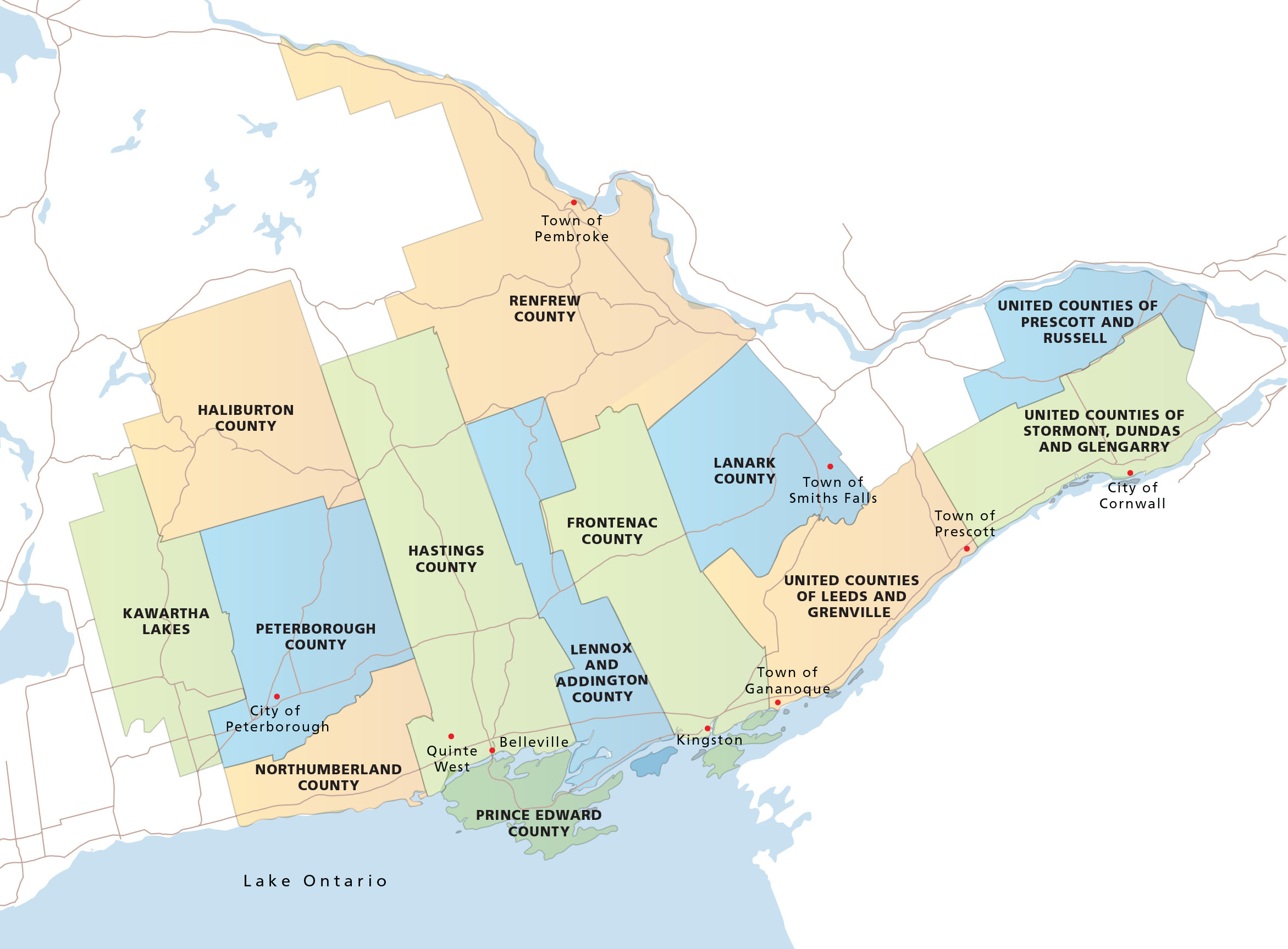Map of Eastern Ontario